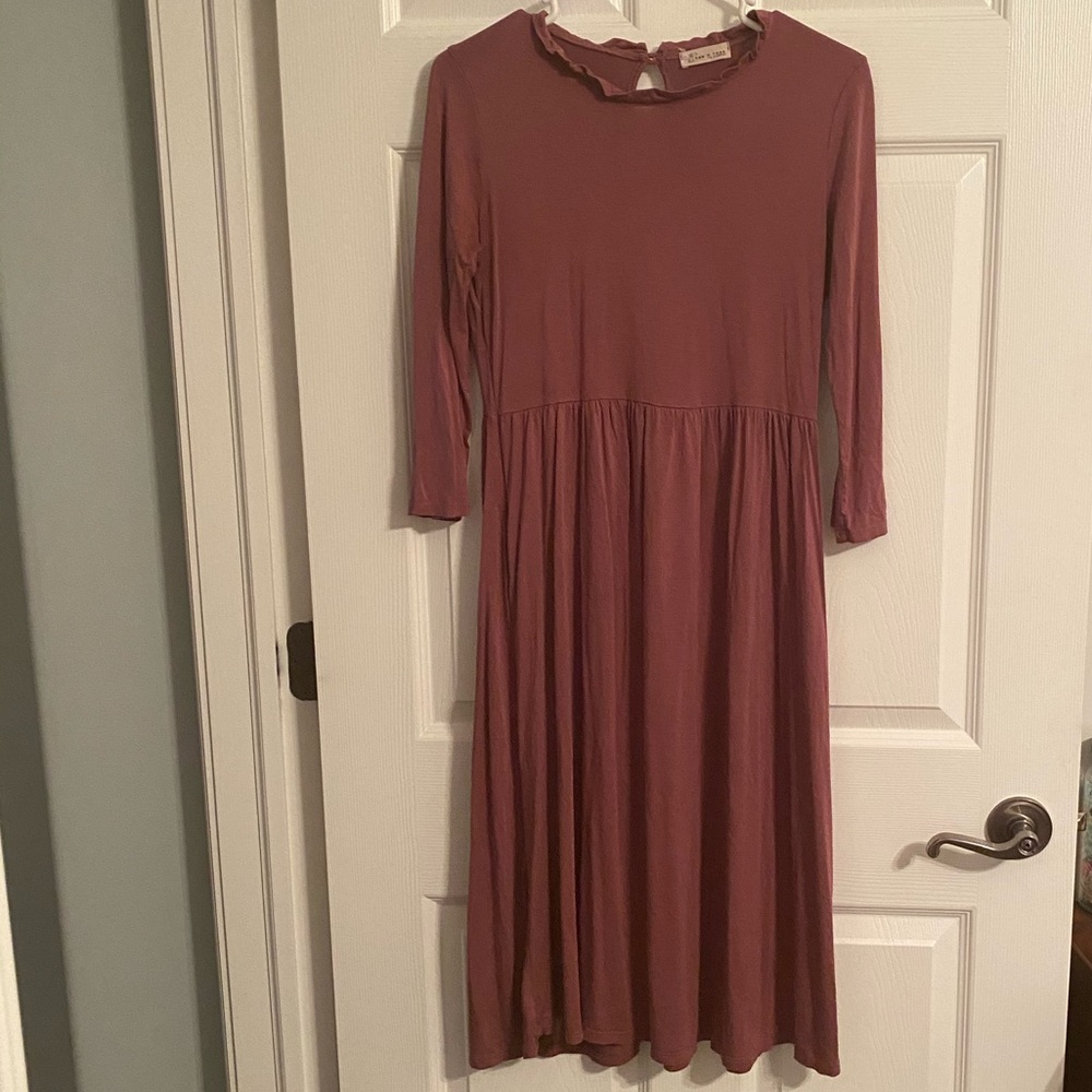 3 for $25 pink high neck dress with pockets